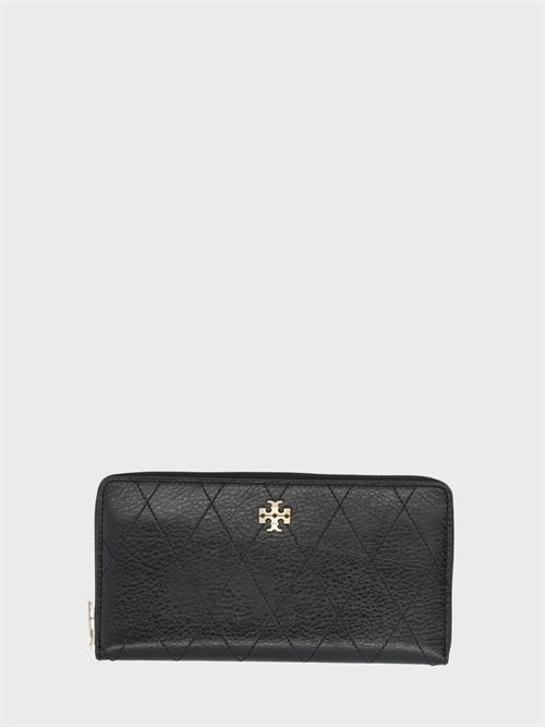 Charlie Quilted Pebbled Leather Continental Zip Wallet TORY BURCH | 186047001